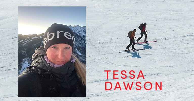 National ski patroller Tessa Dawson wearing an icebreaker beanie