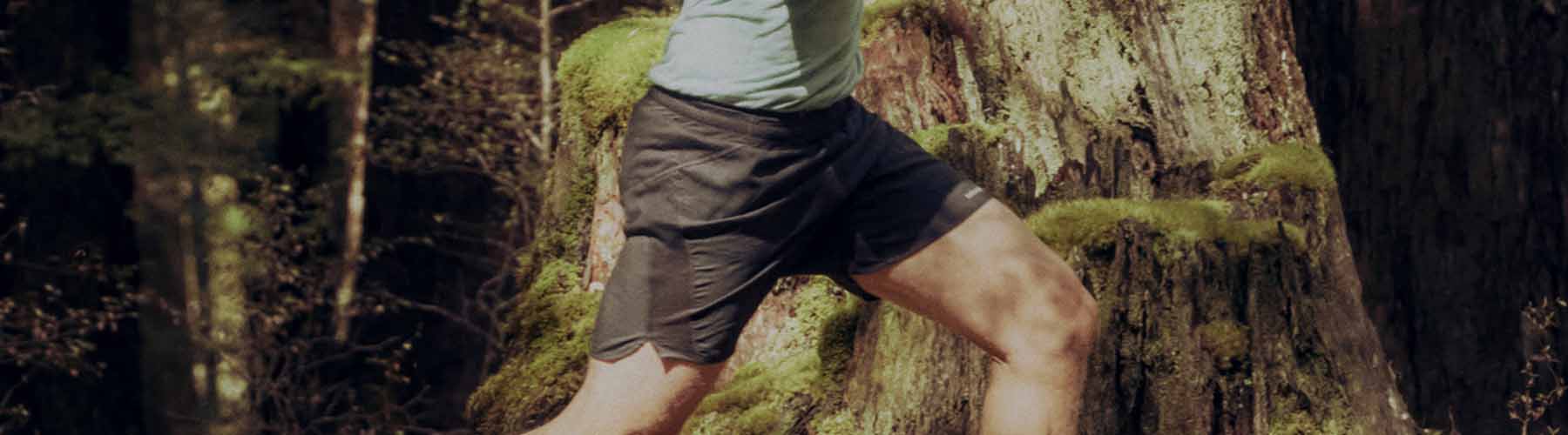 Man running wearing icebreaker zoneknit merino shorts