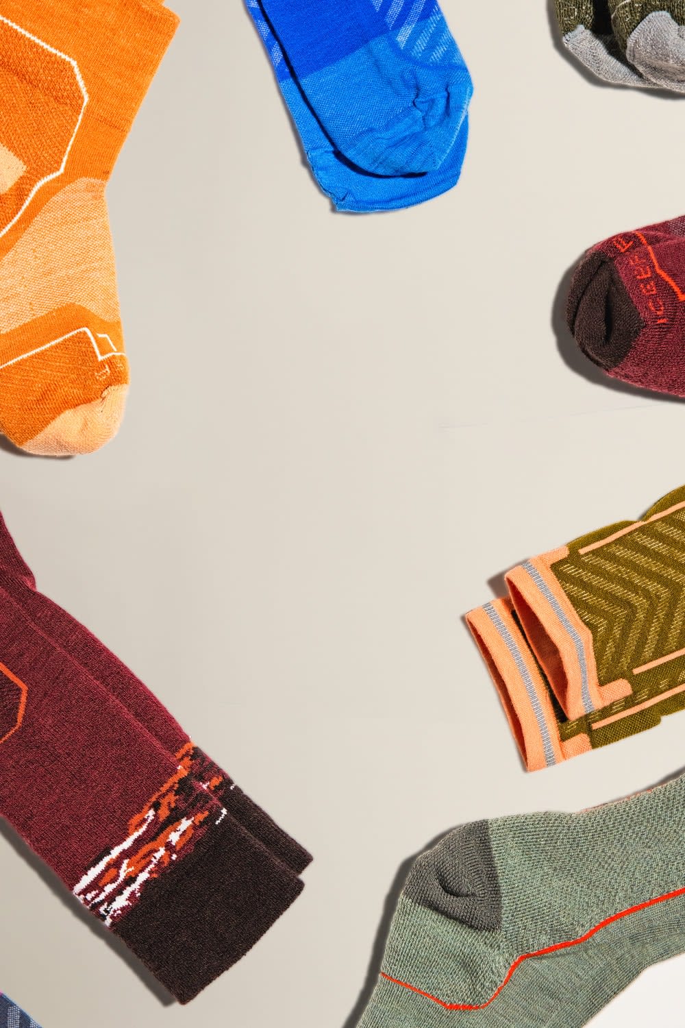 assorted icebreaker merino hiking socks