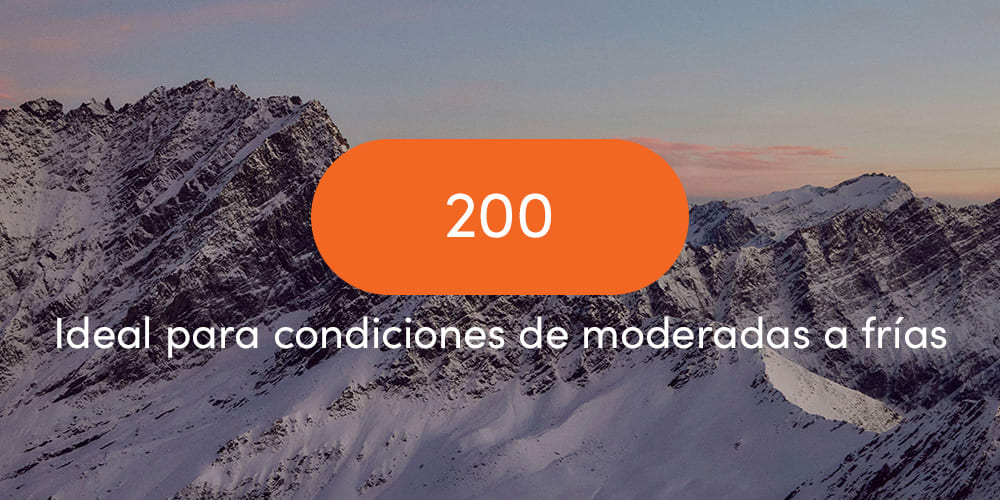 Warmthscale 200 - best for moderate to cool conditions.