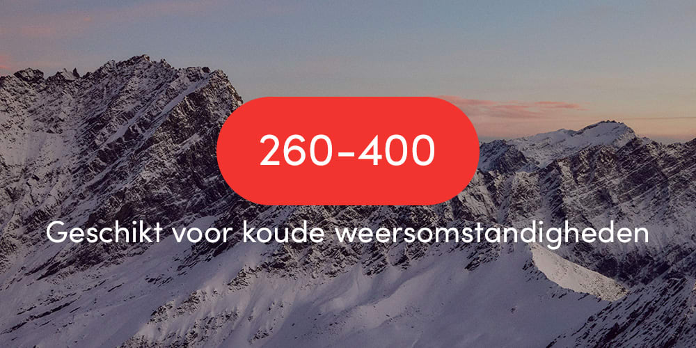 Warmthscale 260 - 400. Best for cold conditions.