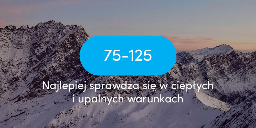 Warmthscale 75 - 125. Best for warm to hot conditions.