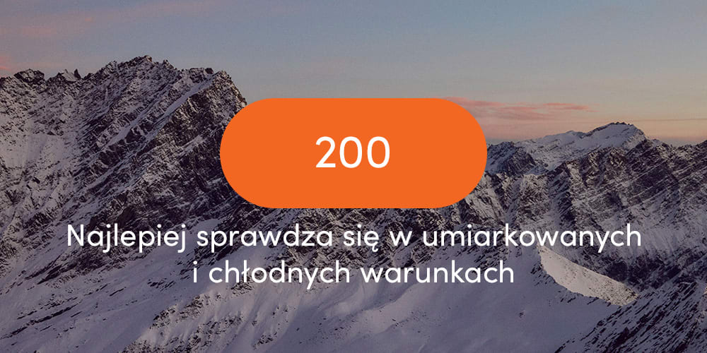 Warmthscale 200 - best for moderate to cool conditions.