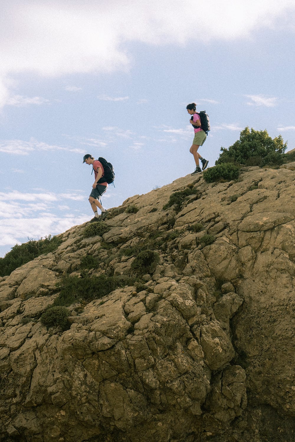 Two people hiking