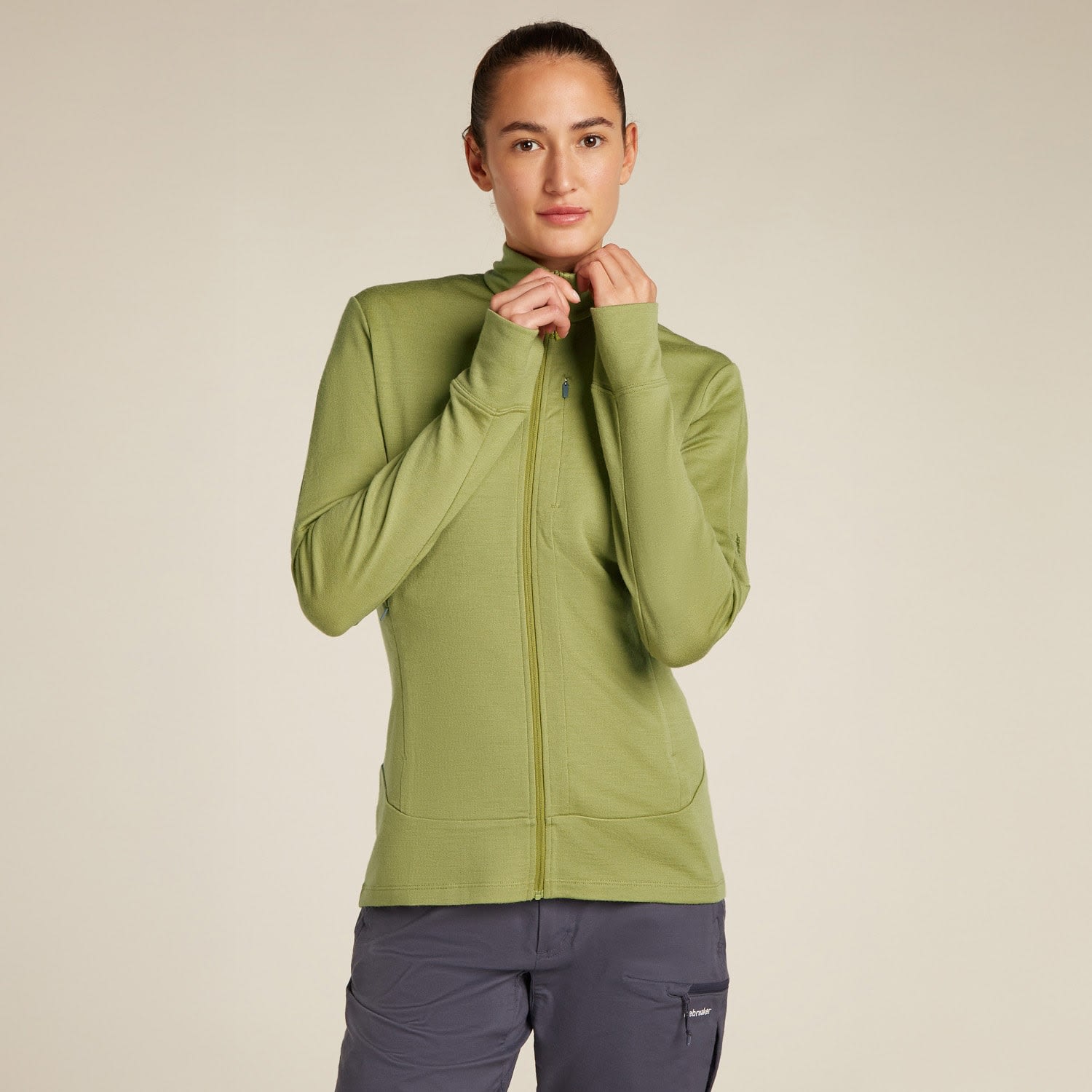 icebreaker women XS 桜色 Women's Merino 260 Quantum Long Sleeve Zip Hoodie| icebreaker
