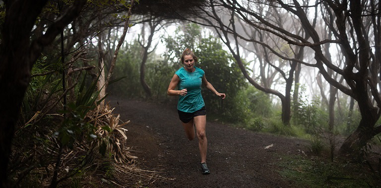 Ultra-runner Anna Frost wears natural fiber clothes.