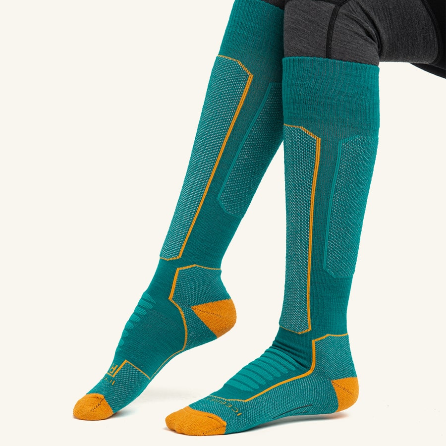 Chaussettes de ski femme en laine mérino avec reflexion de chaleur