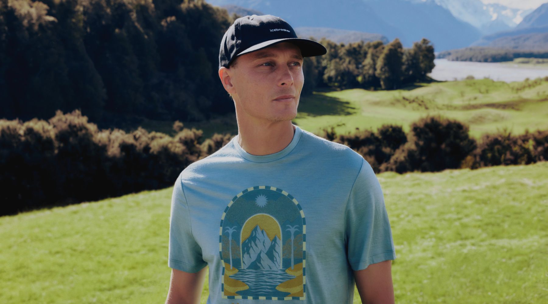 man in merino outdoors